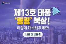 [카드뉴스] 제13호 태풍 링링 북상! 이렇게 대비해주세요!
