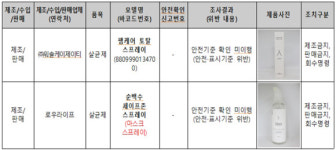 환경부, 불법 살균소독제 2개 제품 회수명령…제조판매 금지