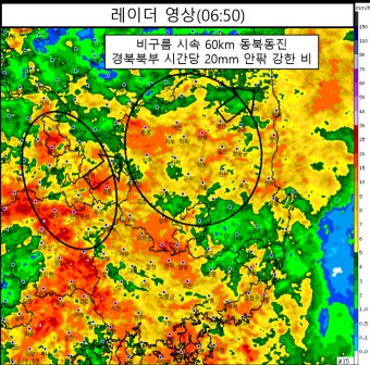 대구 '경북 종일 많은 비…시간당 30mm 폭우