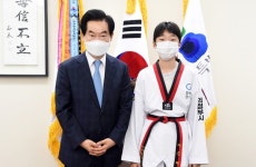 안병용 의정부시장, 태권도 국가대표 이은미 선수 격려
