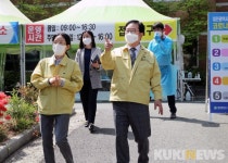 장종태 서구청장, 관저보건지소 임시 선별검사소 방문