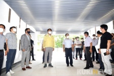 김상호 하남시장, ‘하남미사경정공원 입체화 연결통로’ 건설현장 점검