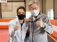 이재명 후보-임오경 의원, 2030 여성 유권자와 운동으로 소통