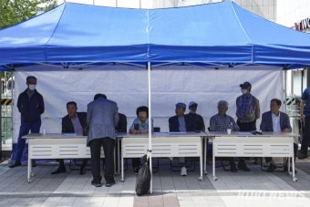 광복회, 홍범도 장군 흉상 철거 반대 서명전 [쿠키포토]