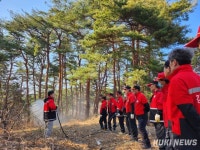 [포토] 강릉시, 성덕동 산불진화 예비훈련 실시