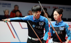 ‘당구 여신’ 차유람, 팀 승리 결정…휴온스, 선두 탈환 [PBA]