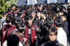 중앙고 수능 장행식…“떨지 말고 끝까지 잘해보자” [쿠키포토]