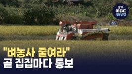 [경남] 벼농사 줄여라 곧 집집마다 통보