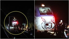 바퀴 1개… 384명 태운 부산행 KTX 열차가 탈선사고로 정차했고, 인명피해는 없으나 승객들은 발을 동동 구르고 있다