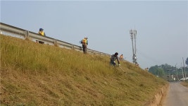 평택시 현덕면 자율방재단 인광육교 법면부 제초 작업 실시