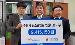 수원시 탄소포인트제 724세대, 인센티브 지정 기탁