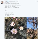 설 맞은 文 대통령 양산집에 매화꽃 펴...오래 보아야 사랑스럽다