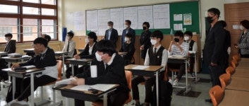 황진희 경기도의원, 코로나19 개학 상일고 등교 현장 방문