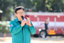 도성훈 인천광역시교육감,  만성중학교 재난대응 안전한국훈련 참관