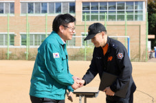 도성훈 인천광역시교육감,  만성중학교 재난대응 안전한국훈련 참관