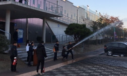 진주시, 초전동 진주실내수영장에서 화재대비 소방 합동훈련 실시