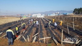경산소방서, 의용소방대 연합회 폭설피해농가 복구 지원