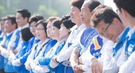 최문순 강원도지사 후보,  합동 유세로 본격적 세몰이 나서