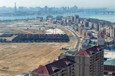 북, 신의주시 일대에 135만평 최대 규모 온실농장 건설 착공