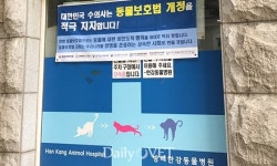`동물보호법 개정을 적극 지지합니다` 전국 동물병원에 현수막 게시