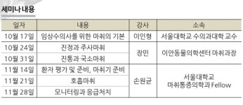   이안동물의학센터, 10·11월 마취 세미나 시리즈 개설  