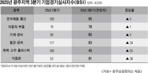 광주 제조업 BSI 3분기 ‘87’…기대감 꺾이며 추가 위축
