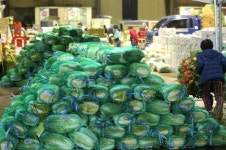 전주 송천동 농수산시장 쌓여있는 김장용 배추