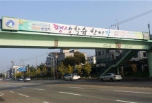 군산에 육교용 현수막 게시대 등장