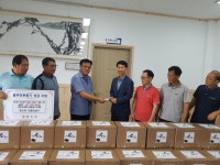 부안 행안면 자율제설반, 추석명절 이웃돕기 물품 전달