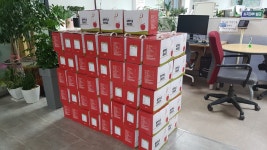 장수읍 보람농장, 사과즙 83 박스기탁