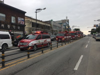 부안소방서, 소방차 길 터주기 훈련 실시