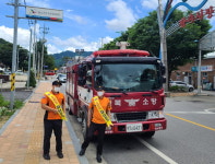 장수소방서, 소방차 길 터주기 훈련 실시
