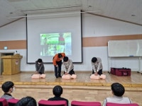 전북김제덕암중 학생들, 소방관 체험