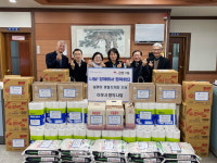 이웃사랑의사회, 전주 금암2동 주민센터에 명절 물품 전달