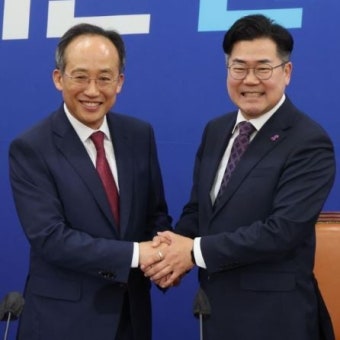 민주 박찬대-국힘 추경호 원내대표, 첫 만남...