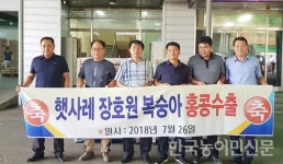 이천 장호원 햇사레복숭아 홍콩 수출