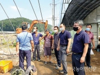 동화청과, 수해 입은 출하지역 성금 전달