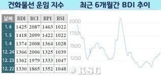 BDI 1425포인트…케이프선 하락, 서호주 수요 감소