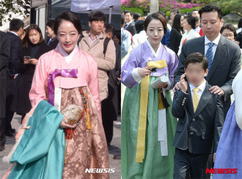 노현정 전 아나운서, 이번엔 한복 안 입었다? 남편 정대선과 참석한 정몽준 장녀 정남이 결혼식으로, 과거 '재벌가 며느리 패션' 재조명