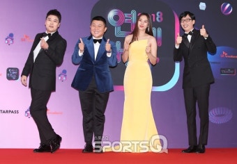 [포토Q] 전현무-조세호-조윤희-유재석 '연예대상 찾아왔어요' (2018 KBS 연예대상)