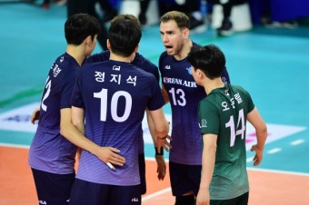 대한항공 비예나 '상승', 한국전력 박철우X러셀은... [남자배구]