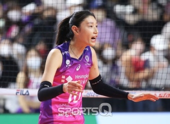 [포토Q] 흥국생명 김연경 '괜찮아!'