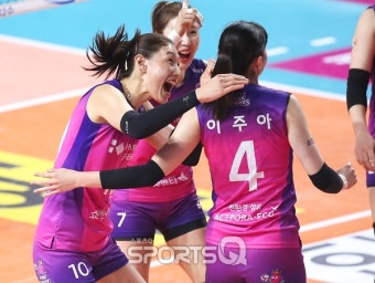 [포토Q] 흥국생명 김연경 '이주아!, 뭐야!'