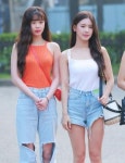 [S포토] (여자)아이들 수진-미연, 예쁨 넘치는 수진이 미연이 (뮤직뱅크 출근길)