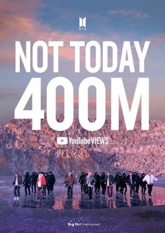 방탄소년단, 한국 가수 최다 4억뷰 돌파 MV 기록 자체 경신.. 'Not Today' 4억뷰 돌파