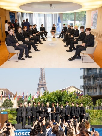 세븐틴, 프랑스 파리 유네스코 본부에 영국 글래스턴베리 페스티벌까지 발걸음