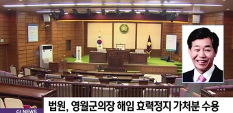 법원, 영월군의장 해임 효력정지 가처분 수용