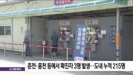 춘천.홍천 등에서 확진자 3명 발생