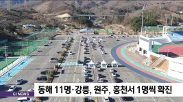 동해 11명·강릉, 원주, 홍천서 1명씩 확진