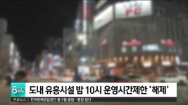 도내 유흥시설 밤 10시 운영시간 제한 해제